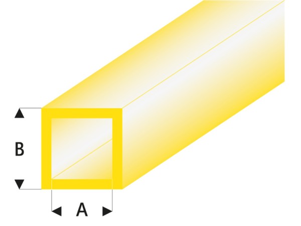 ASA Quadrat Rohr transparent gelb 3x4x330 mm (5)