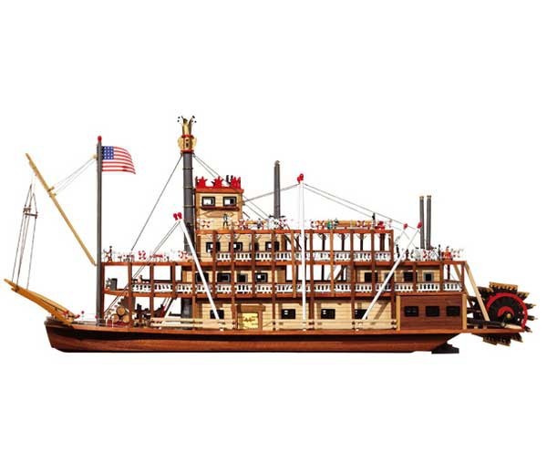 Mississippi Raddampfer Modellschiff Schiff Eisen Antik-Stil 37,5cm kein Bausatz 