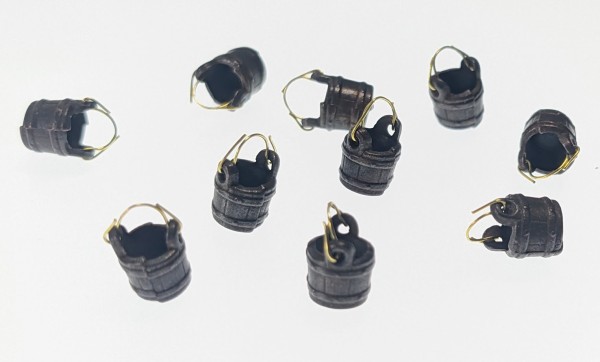 Bucket with handle 6mm burnished metal (10pcs)