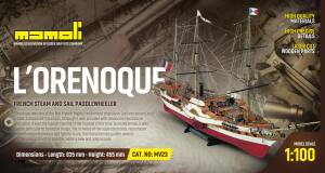 French Sailing Steam Frigates LOrenoque Ship Model Kit 1:100