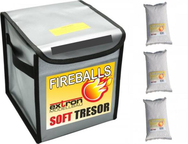 Lipo safe 200x200x200 with 3l extinguishing granulate