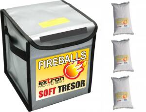 Lipo safe 200x200x200 with 3l extinguishing granulate