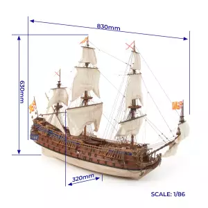 spanische Galeone San Felipe Holzschiffsmodell 1:86