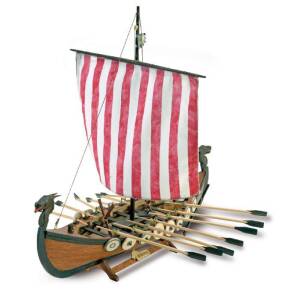 Wikingerschiff Drakkar Viking Modellschiff 1:75 Holz