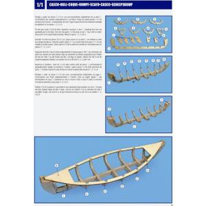 Wikingerschiff Drakkar Viking Modellschiff 1:75 Holz