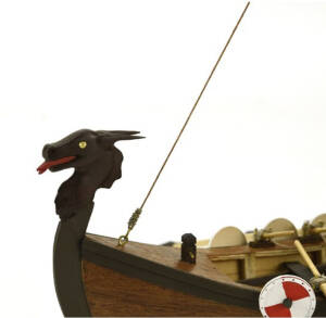Wikingerschiff Drakkar Viking Modellschiff 1:75 Holz