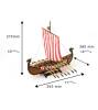 Wikingerschiff Drakkar Viking Modellschiff 1:75 Holz