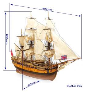 English Brigantine HMS Endeavour M1:54 Ship Model Kit