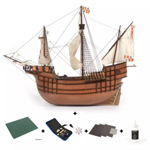Karavelle Santa Maria Modellschiff 1:50  (Starter Pack)