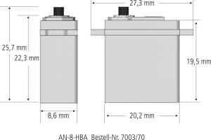 AN-12-MGBBA  2,2kg Mini Servo
