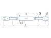 Turnbuckle Eyebolts slotted M3x16mm
