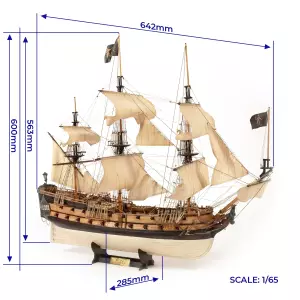 Royal Fortune Pirate Ship Model Kit 1:65