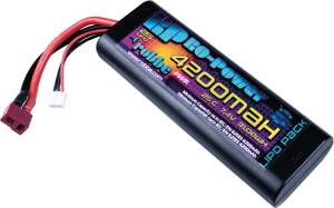 Ro-Power Car LiPo Battery 4200 mAh 7.4 V 25C Round Case with T-connector and Tamiya adapter