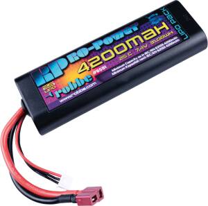 Ro-Power Car LiPo Battery 4200 mAh 7.4 V 25C Round Case with T-connector and Tamiya adapter