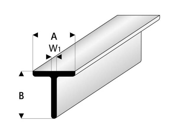 ASA T-Profil 10x10x1000 mm