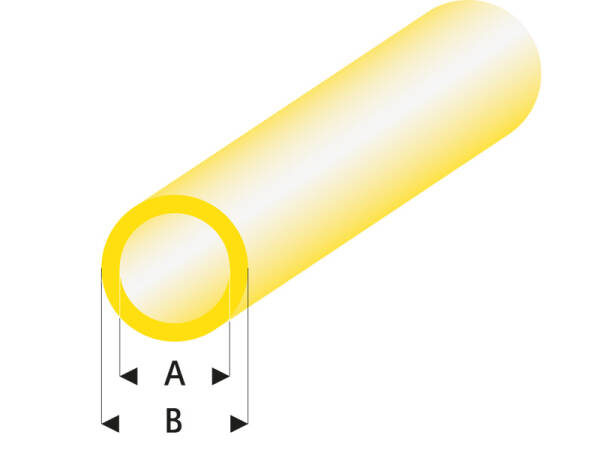 ASA Rohr transparent gelb 4x5x330 mm (5)