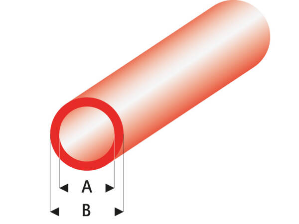 ASA Rohr transparent rot 3x4x330 mm (5)