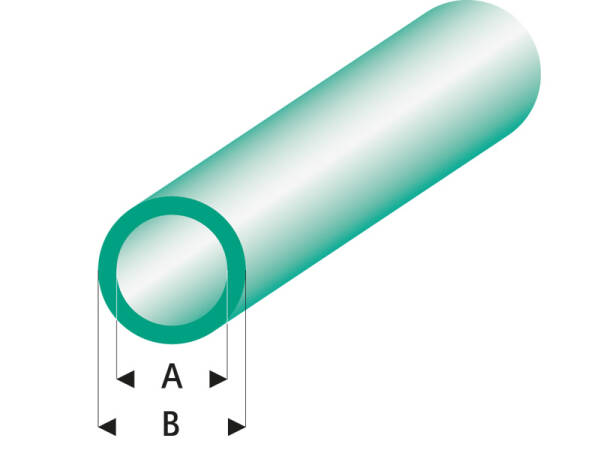 ASA Rohr transparent grün 2x3x330 mm (5)