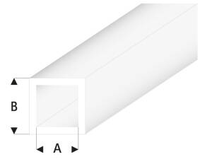 ASA Quadrat Rohr transparent weiß 4x5x330 mm (5)