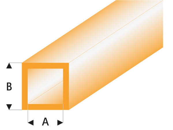 ASA Quadrat Rohr transparent orange 2x3x330 mm (5)