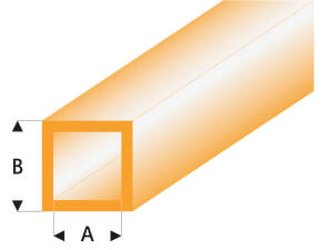 ASA Quadrat Rohr transparent orange 2x3x330 mm (5)