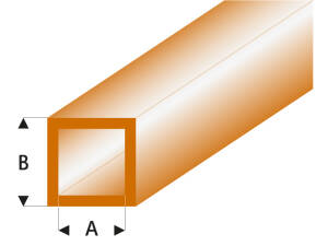 ASA Quadrat Rohr transparent braun 3x4x330 mm (5)