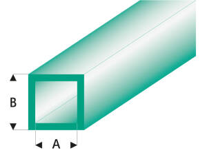 ASA Quadrat Rohr transparent grün 3x4x330 mm (5)
