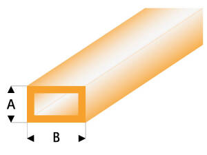 ASA Rechteck Rohr transparent orange 2x4x330 mm (5)