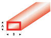 ASA Rechteck Rohr transparent rot 2x4x330 mm (5)