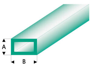 ASA Rechteck Rohr transparent grün 2x4x330 mm (5)