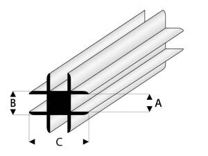 ASA Kreuz Verbindungs Profil 1,5x330 mm (5)