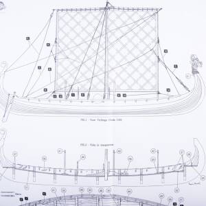 Bauplan Wikingerschiff Oseberg 1:50