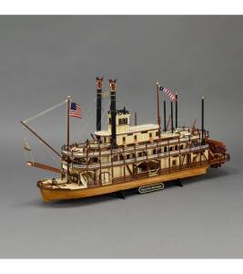 Paddle Steamer King of the Mississippi. 1:80 Wooden Model...